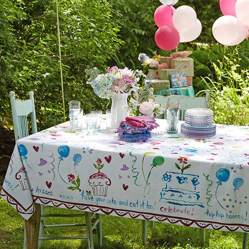 Happy Birthday Watercolor Tablecloth