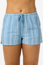 Brenda Waves Chambray Blue Stripe Beach Short