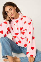 Let's Get Cozy Hearts Plush Pullover