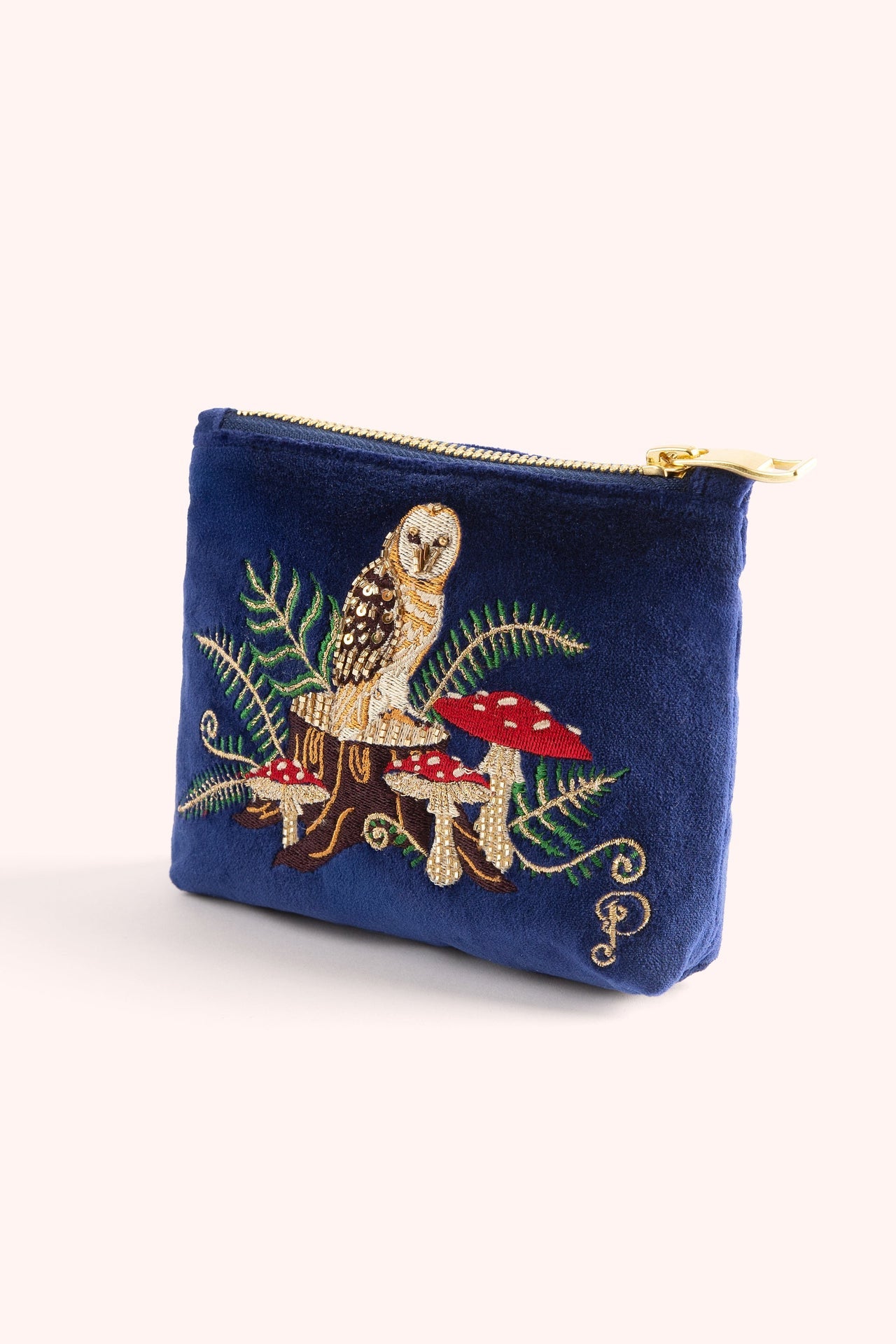 Woodland Owl Velvet Mini Pouch