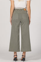 Audrey Vetiver Crop Wide Leg Jean