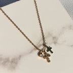 Cross Charm Trio Necklace