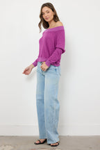 Carol Fuchsia Off-Shoulder Sweater