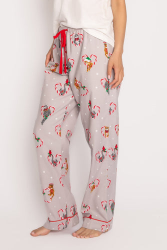Candy Cane Cats Flannel Pant