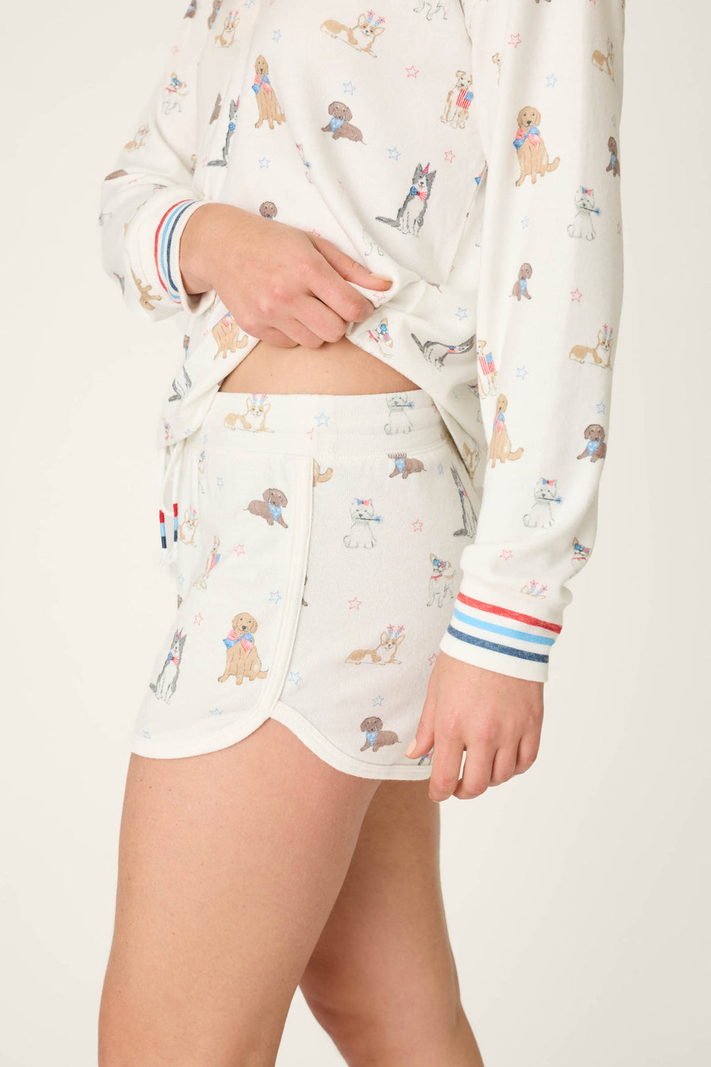 Red White & Woof PJ Short