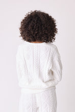 Ivory Cozy Cable V Sweater