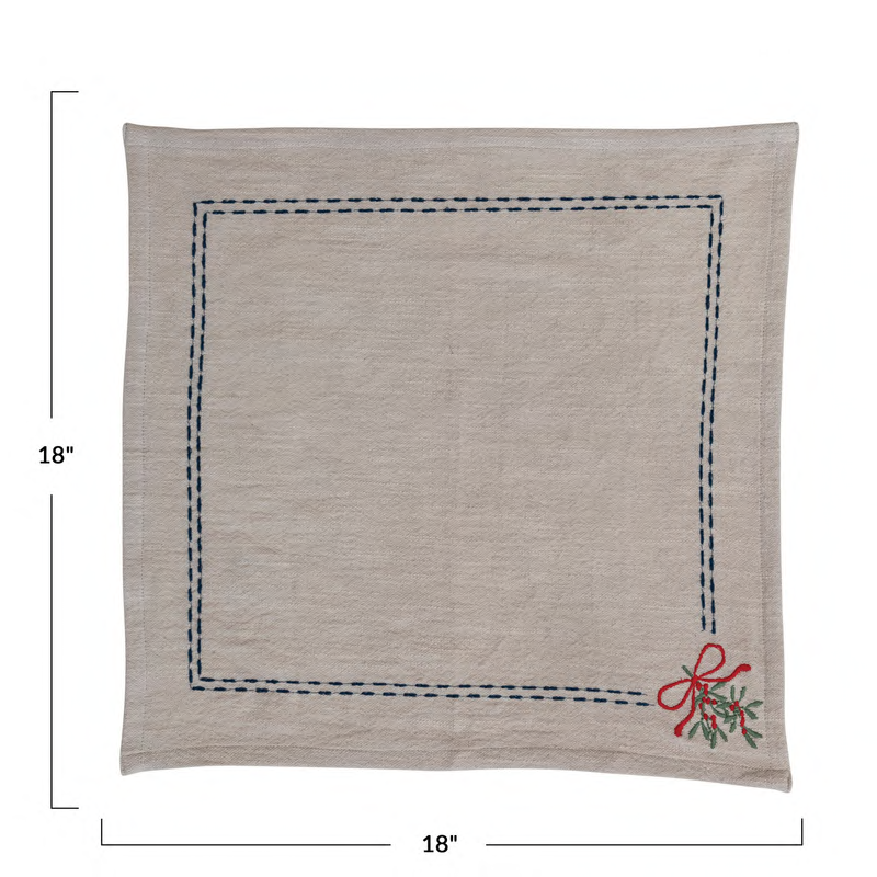 Holiday Embroidered Napkin