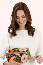 Midnight Posy Quilted Makeup Bag