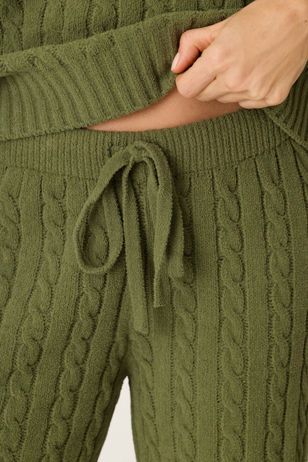 Cozy Cable Chenille Olivine Pants
