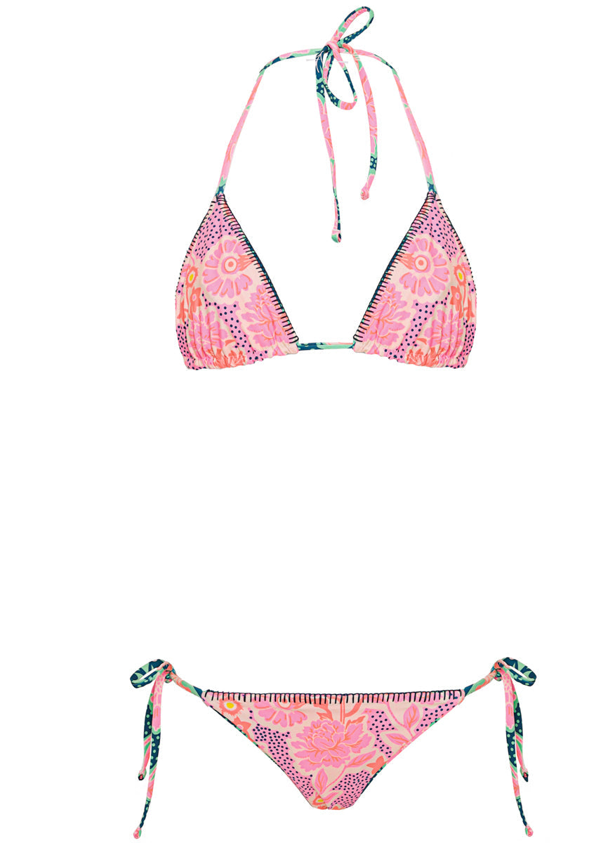 Blush Floral Alana Bikini Top