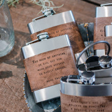 Leather Wrap Quote Flask