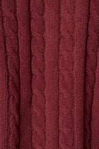 Cozy Cable Chenille Wine V Sweater