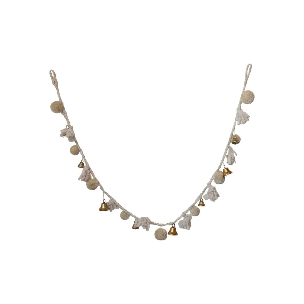 White Tassel & Bells Garland