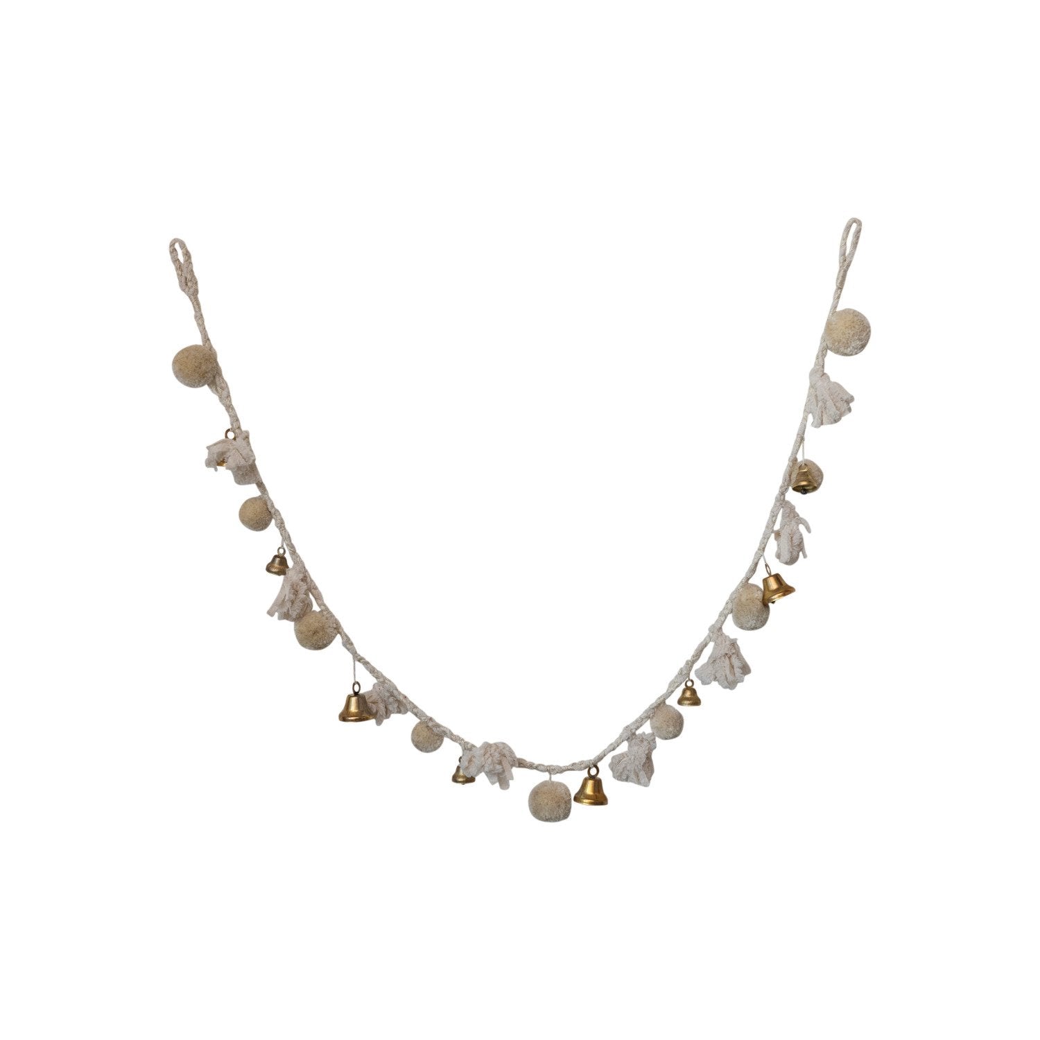 White Tassel & Bells Garland