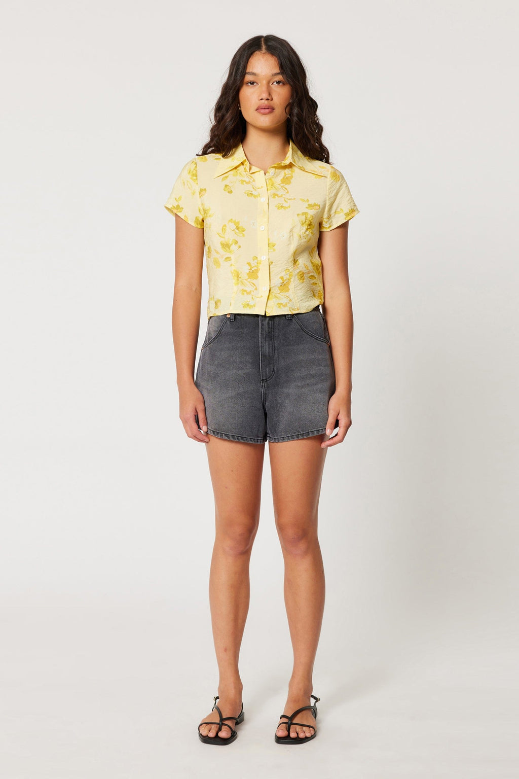 Worn Black Mirage Denim Short
