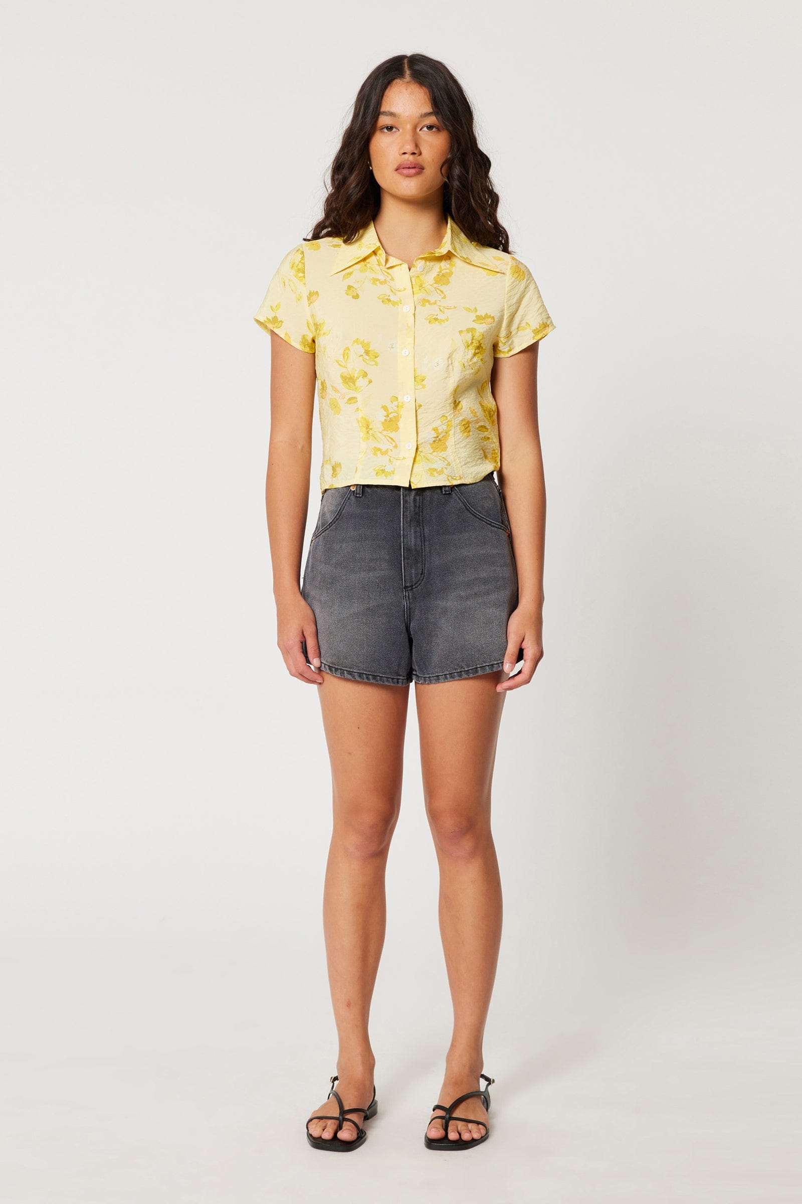 Worn Black Mirage Denim Short
