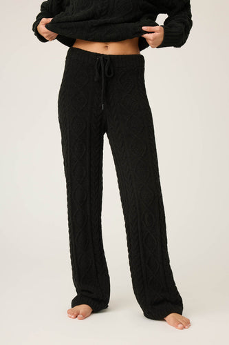 Cozy Cable Knit Black Pant