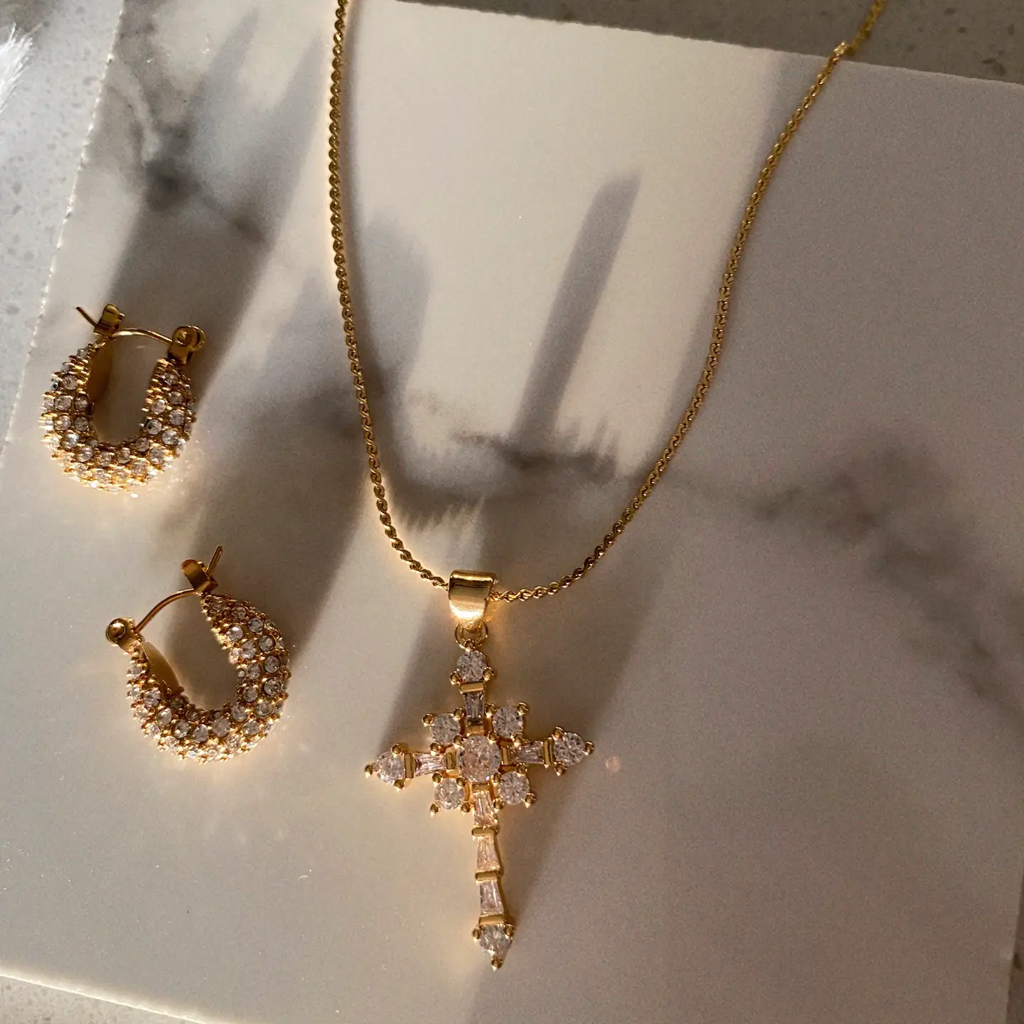 Morning Glory Cross Necklace