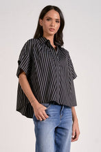 Cyndi Stripe Button-Up Blouse