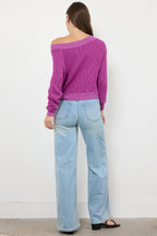 Carol Fuchsia Off-Shoulder Sweater