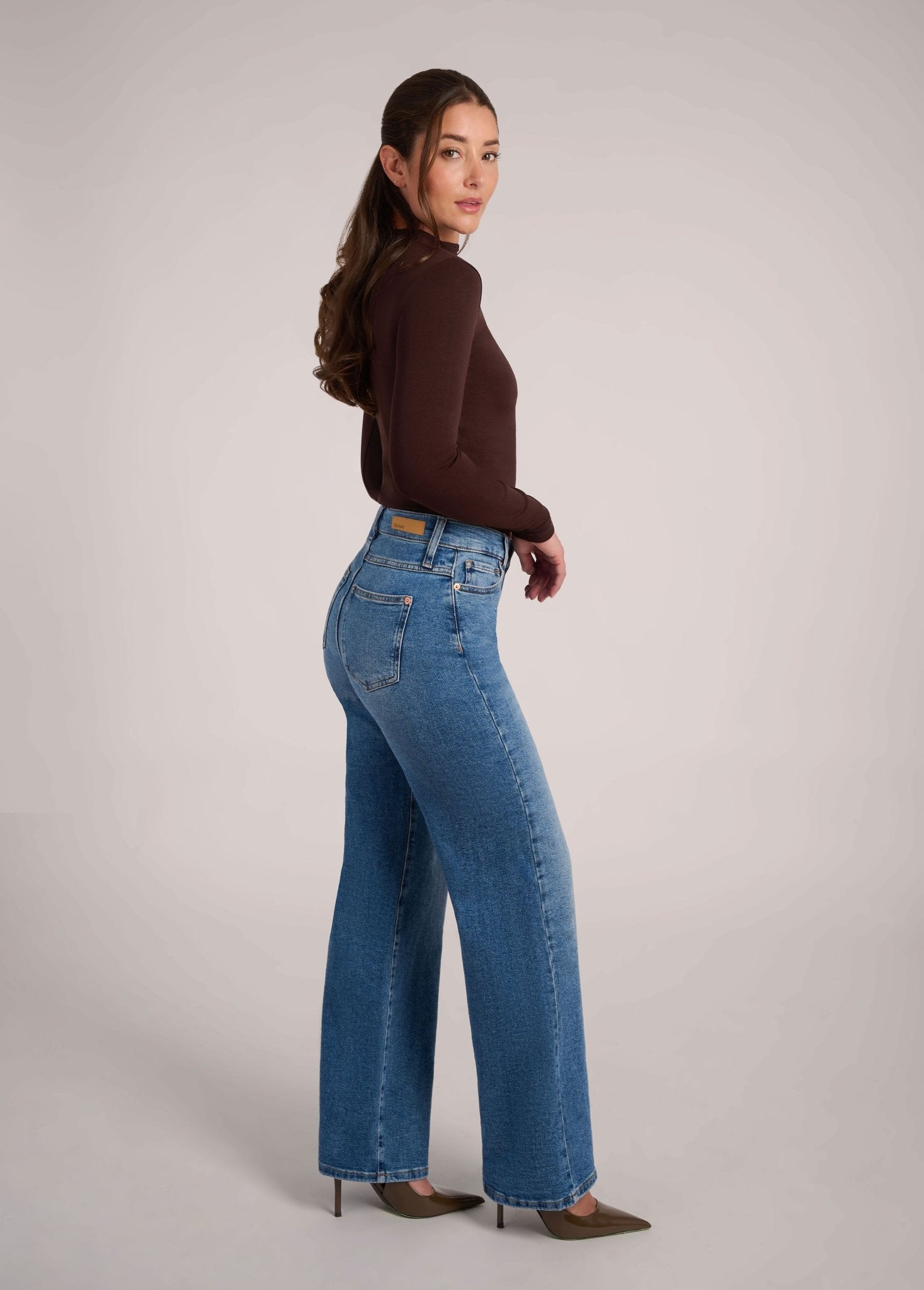 Lily Jersey Wide Leg Jeans