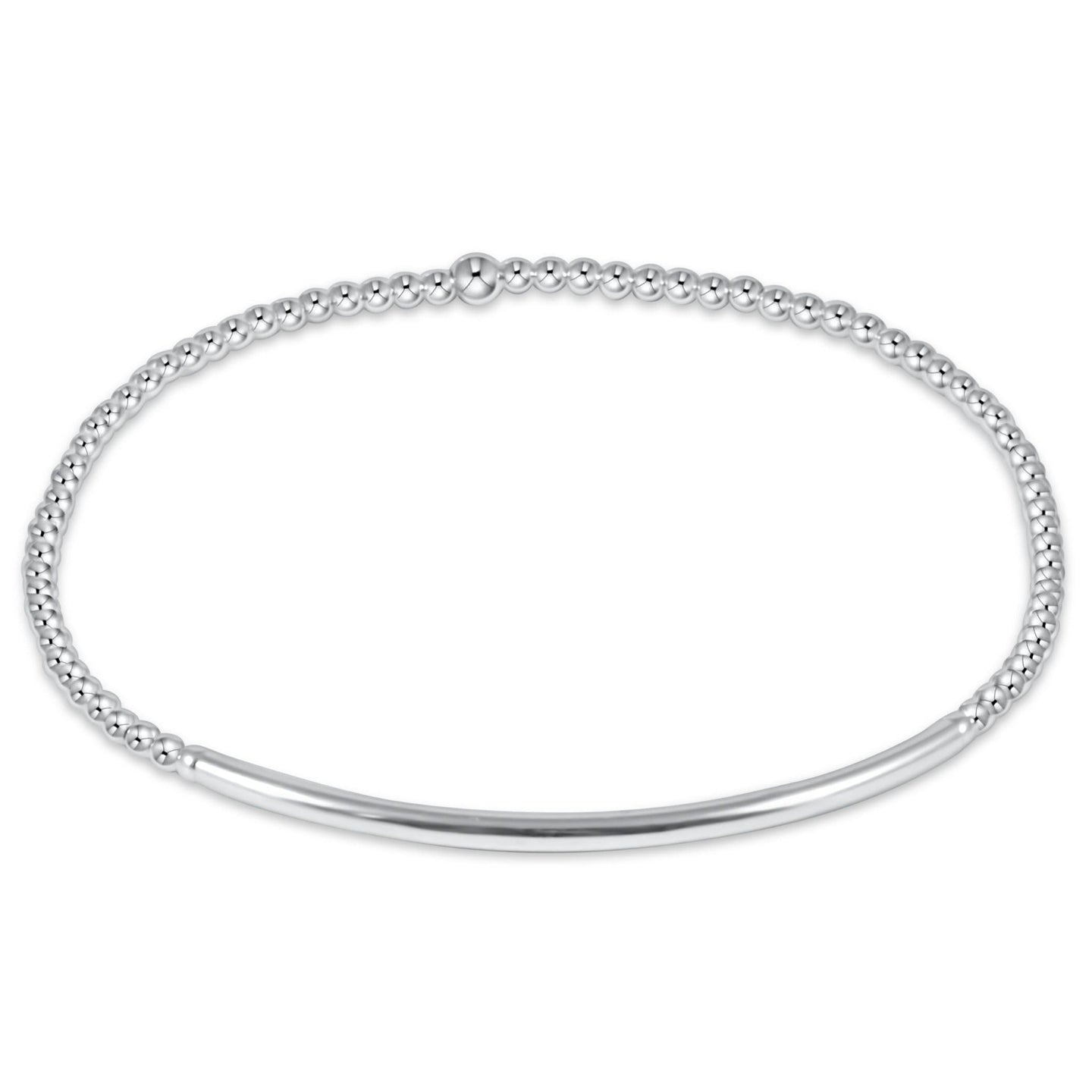 Classic Silver 2mm Bliss Bar Bead Bracelet