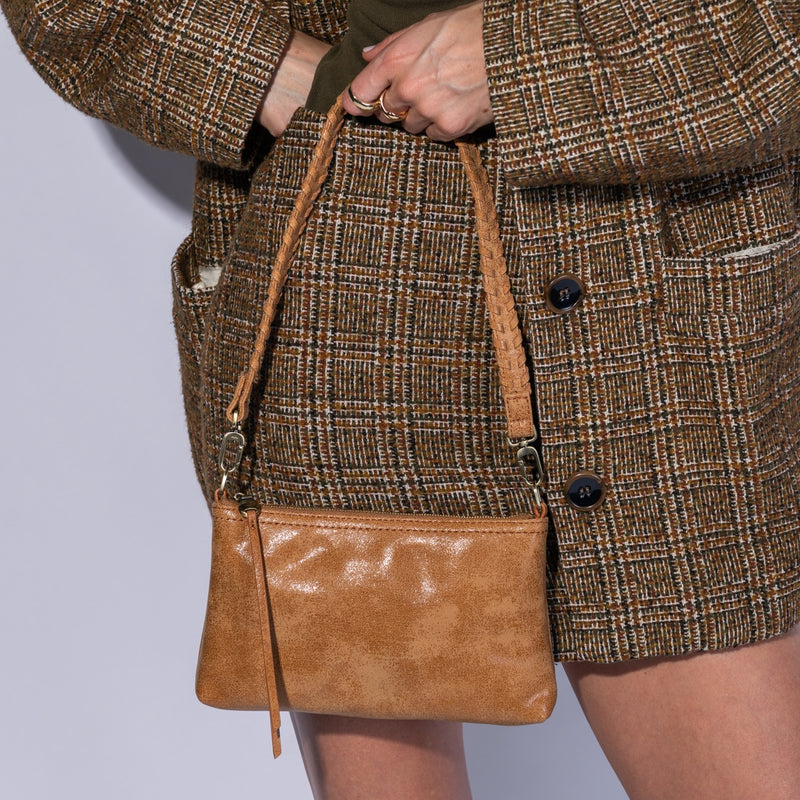 Darcy Buffed Whiskey Crossbody Bag