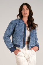 Denim Embroidered Bomber Jacket