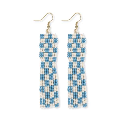 Harriet Blue Checkered Earrings
