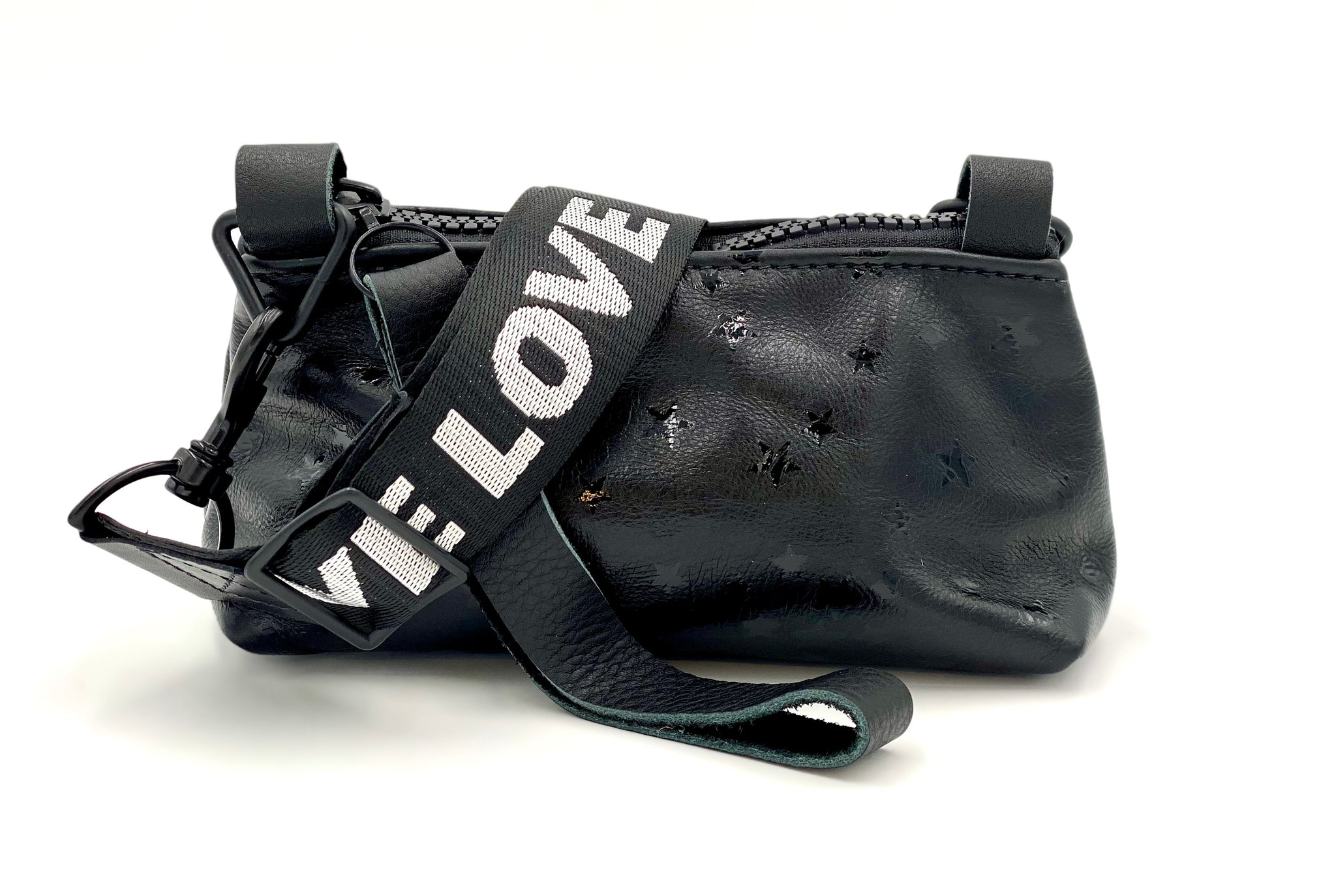 Darla Black Stars/Love Strap Stadium Bag