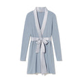 Elijah Morning Blue Satin Trim Robe