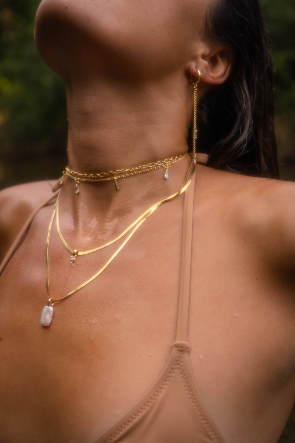 Devon Herringbone CZ Necklace