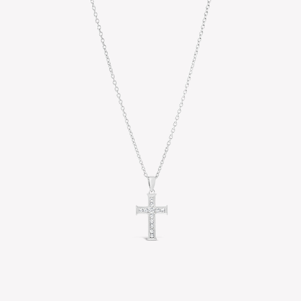 Luminous Cross CZ Pendant Necklace