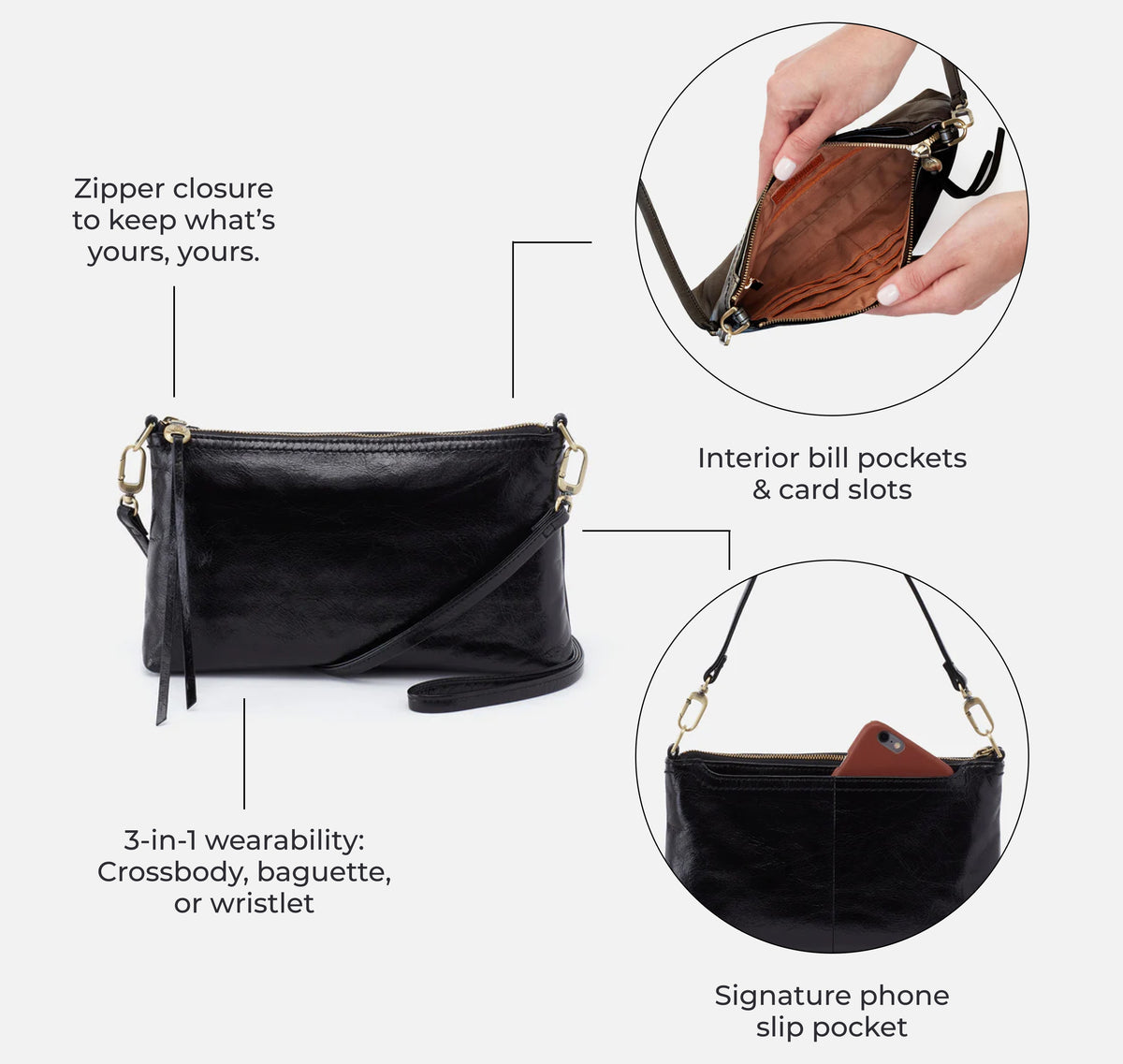 Darcy Black / Tan Crossbody Bag