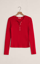 Holly Pointelle Red Long-Sleeve