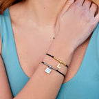 Harper Black/Gold Bead String Bracelet
