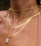 Devon Herringbone CZ Necklace