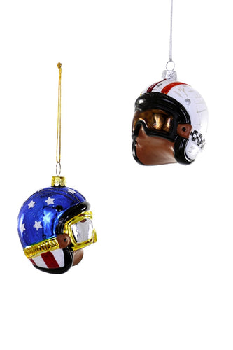 Vintage Motorcycle Helmet Ornament