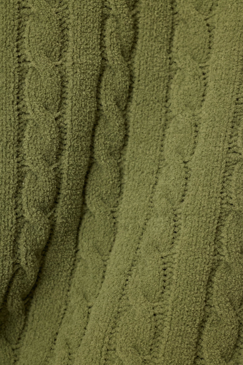 Cozy Cable Chenille Olivine Button Pullover