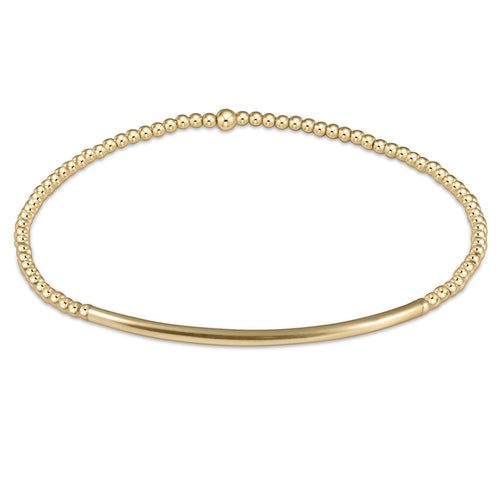 Classic Gold 2mm Bliss Bar Bead Bracelet