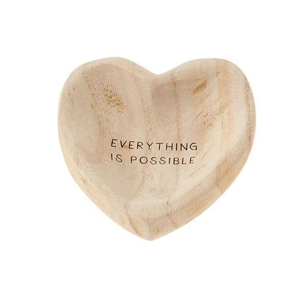 Sentiment Wood Heart Trinket Dish