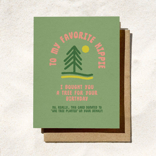 Favorite Hippie Birthday Card