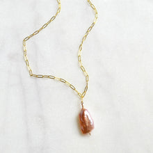 Peach Biwa Pearl Necklace