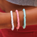 White Disc Stretch Bracelet