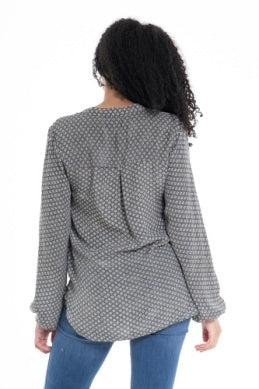 Print Long-Sleeve Blouse