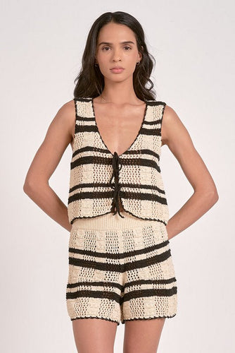 Taja Stripe Crochet Top