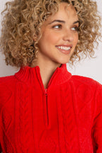 Forever Festive Cable Zip Sweater