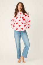 Let's Get Cozy Hearts Plush Pullover