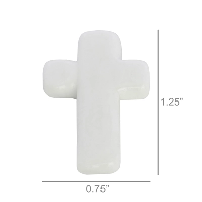 Mini White Glass Cross