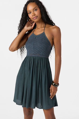 Kindra Crochet Halter Dress